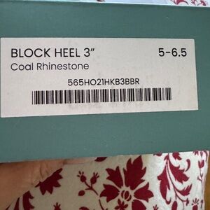 Block Heel 3" Coal Rhinestone Pashion footwear Sz 5-61/2